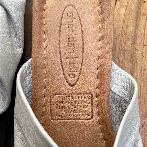 Sheridan Mia Cream Leather Mules with Ruched Detail - Picture 13 of 13